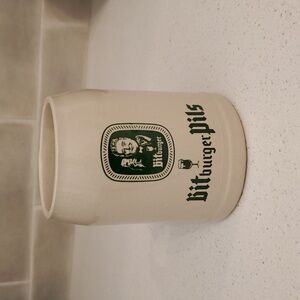 Bitburger Pils Beer Stein Ceramic Mug Germany Green Logo .4 FS Mark